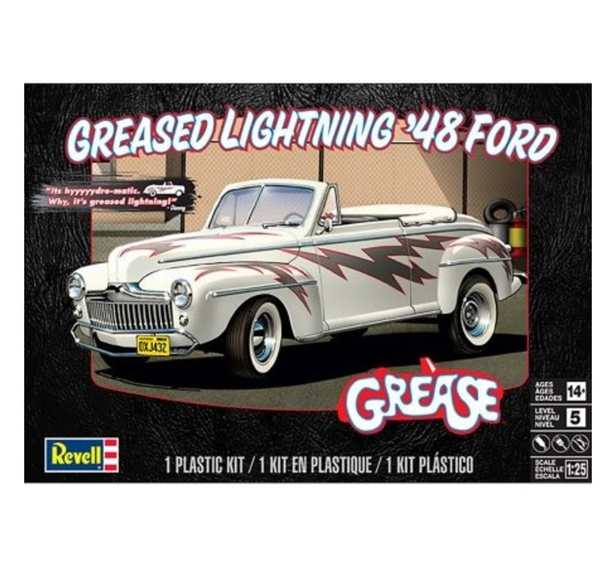 854443 1:25 Greased Lightning 1948 Ford Convertible Plastic Model Kit