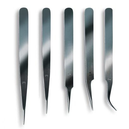 ARTESANÍA LATINA (LAT) 27068 Stainless Steel Extra Fine Tweezer set of 5