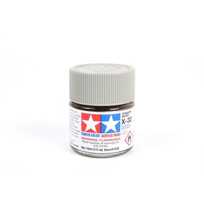 TAM - Tamiya 865- 81532 Acrylic Mini X32 Titanium Silver 1/3 oz