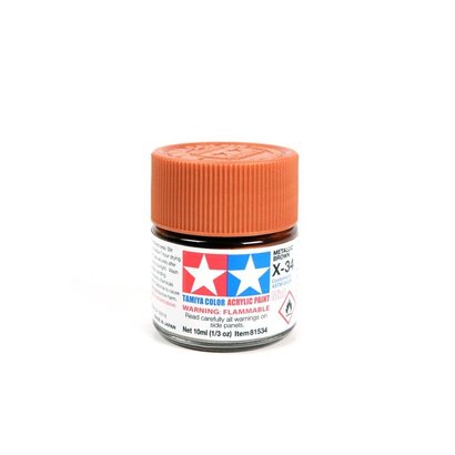 TAM - Tamiya 865- 81534 Acrylic Mini X34 Metallic Brown 1/3 oz