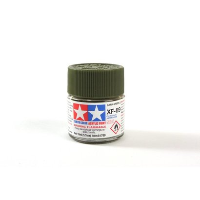 TAM - Tamiya 865- 81789 Acrylic Mini XF-89 Dark Green 2, 10ml Bottle