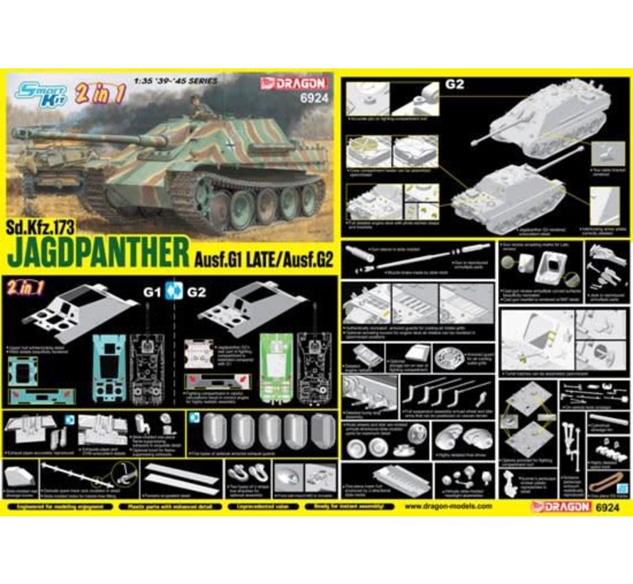 DML6924 Jagdpanther Ausf G1 Late Production/Ausf G2 Tank (2 in 1) 1/35