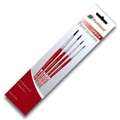 HMB - HUMBROL AG4150 - 0, 2, 4, 6 Natural Hair - Evoco (Red) Brush Pack (4pk)