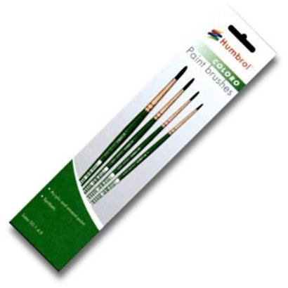 HMB - HUMBROL AG4050 - 00, 1, 4, 8 Synthetic - Coloro (Green) Brush Pack (4pk)