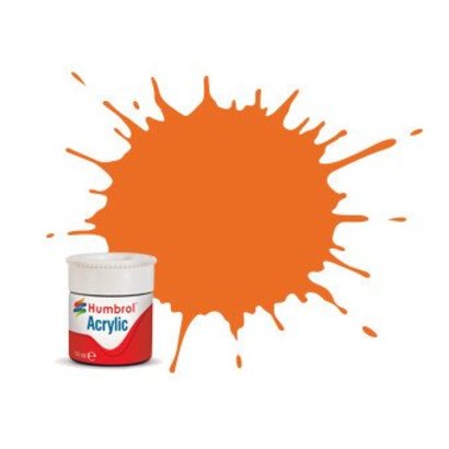 HMB - HUMBROL AB0018 - Orange - Acrylic, 14mL, Gloss, Shade 018