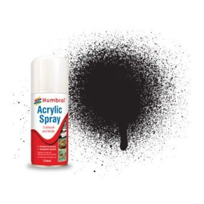 HMB - HUMBROL AD6033 - Black, 150ml - Acrylic Spray, Matt, Shade 033