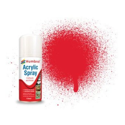HMB - HUMBROL AD6019 - Red, 150ml - Acrylic Spray, Gloss, Shade 019