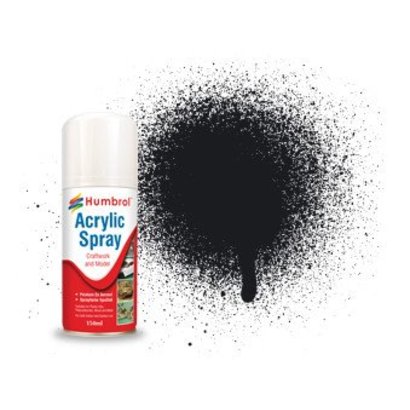 HMB - HUMBROL AD6085 - Black - Acrylic Spray, Satin, Shade 085