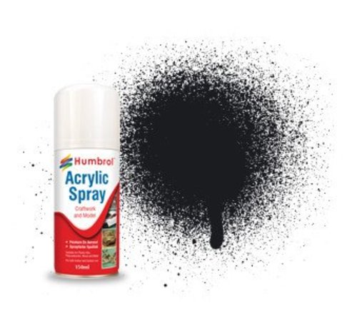 Humbrol - HMB AD6085 - Black - Acrylic Spray, Satin, Shade 085