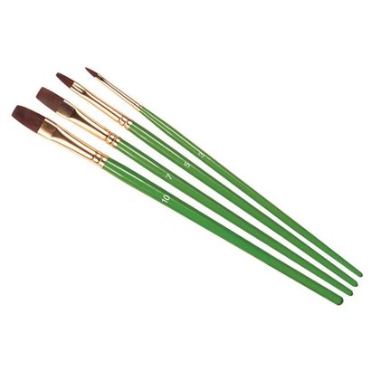 HMB - HUMBROL AG4302 - Set of 4 Acrylic & Enamel - Brush Pack, Flats, Synthetic Hair