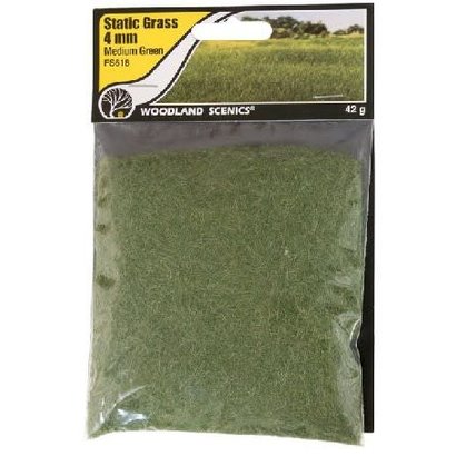 WOO - Woodland Scenics 785- FS618 Static Grass, Medium Green 4mm