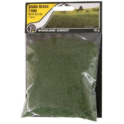 WOO - Woodland Scenics 785- FS621 Static Grass, Dark Green 7mm