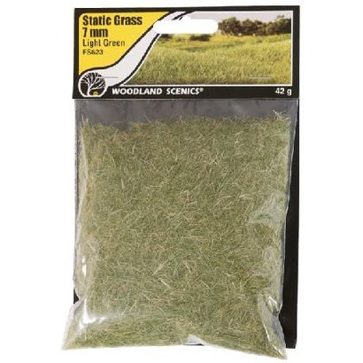 WOO - Woodland Scenics 785- FS623 Static Grass, Light Green 7mm