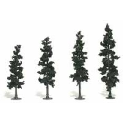 WOO - Woodland Scenics 785- Realistic Tree Kit Pines Conifer Green 4" - 6" (24)