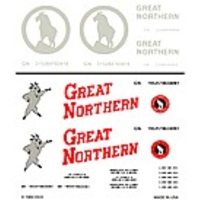 WOO - Woodland Scenics 785- HO Boxcar Decal Dry Transfer Great Northern Boxcars Modern General Freight HO Scale (D)
