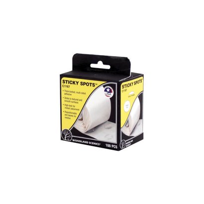 WOO - Woodland Scenics 785- Sticky Spots 1/2"diax3/64" thick (100/Pk)