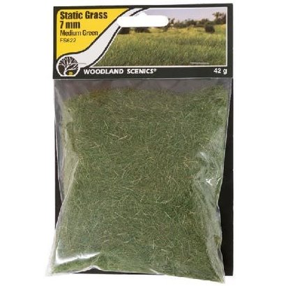 WOO - Woodland Scenics 785- FS622 Static Grass, Medium Green 7mm
