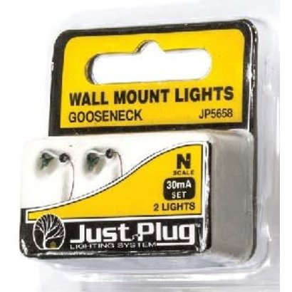 WOO - Woodland Scenics 785- N Wall Mount Lights, Gooseneck (2)