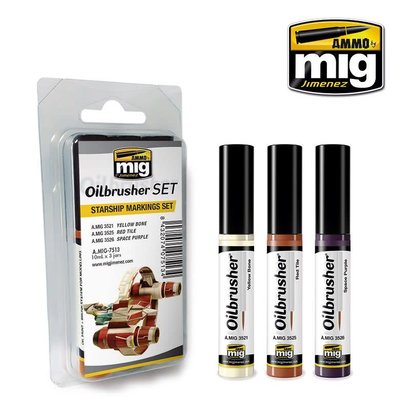 AMMO by Mig Jimenez (AMM) AMM7513 AMMO by Mig Oilbrusher Set - Starship Markings