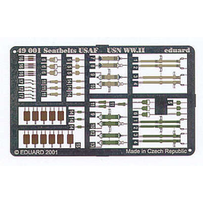 Eduard Models (EDU) 49001 Aircraft- Seatbelts USAF & USN WWII (Painted) 1/48