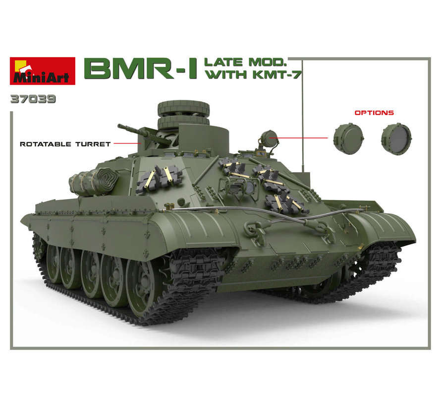 37039 Soviet BMR-1 LATE MOD. WITH KMT-7 1:35