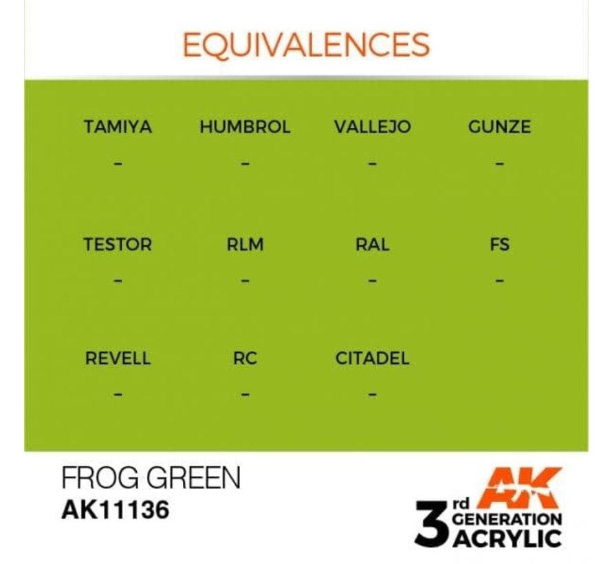 11136 AK Interactive 3rd Gen Acrylic Frog Green 17ml