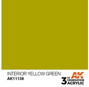 AK Interactive (AKI) 11138 AK Interactive 3rd Gen Acrylic Interior Yellow Green 17ml