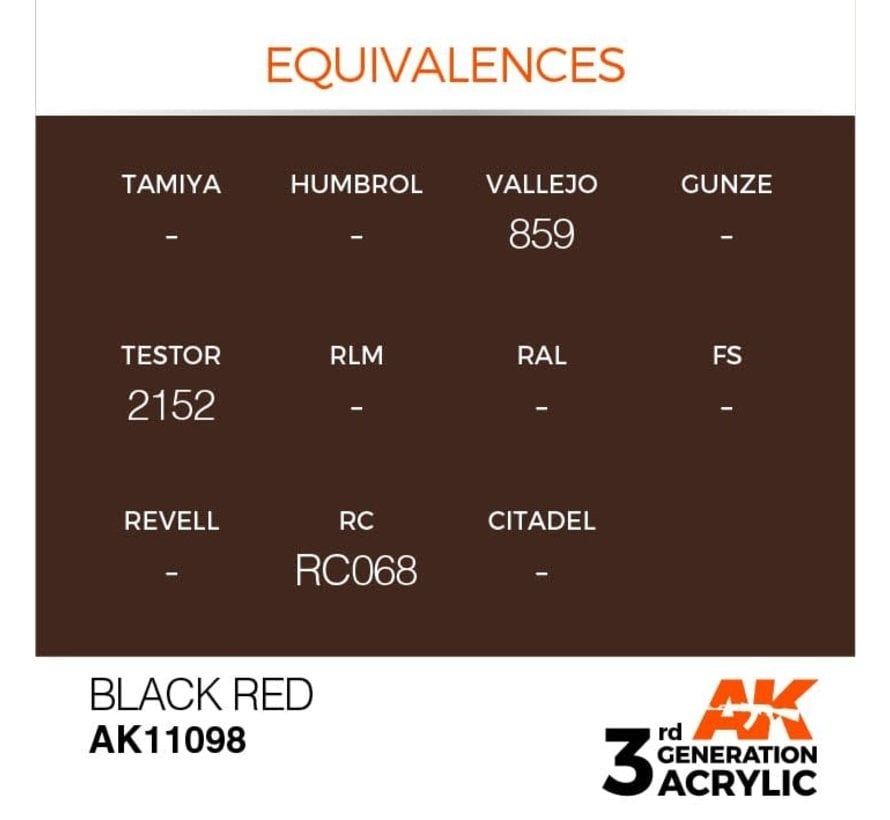 11098 AK Interactive 3rd Gen Acrylic Black Red 17ml
