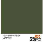 AK Interactive (AKI) 11150 AK Interactive 3rd Gen Acrylic Gunship Green 17ml