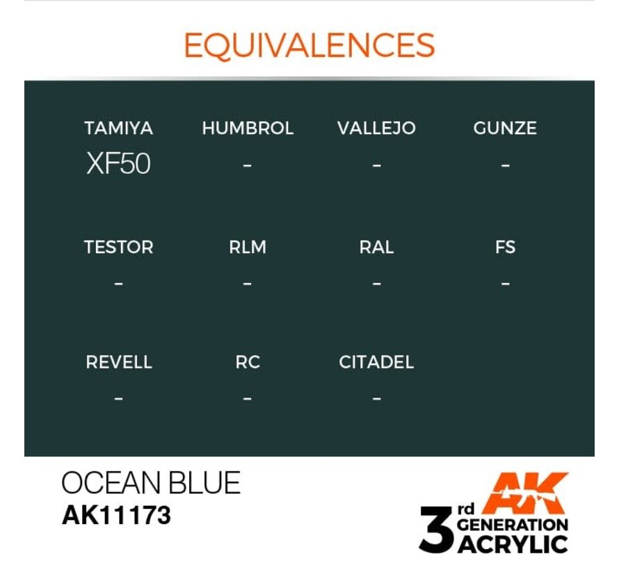 11173 AK Interactive 3rd Gen Acrylic Ocean Blue 17ml