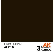 AK INTERACTIVE (AKI) 11112 AK Interactive 3rd Gen Acrylic Grim Brown 17ml