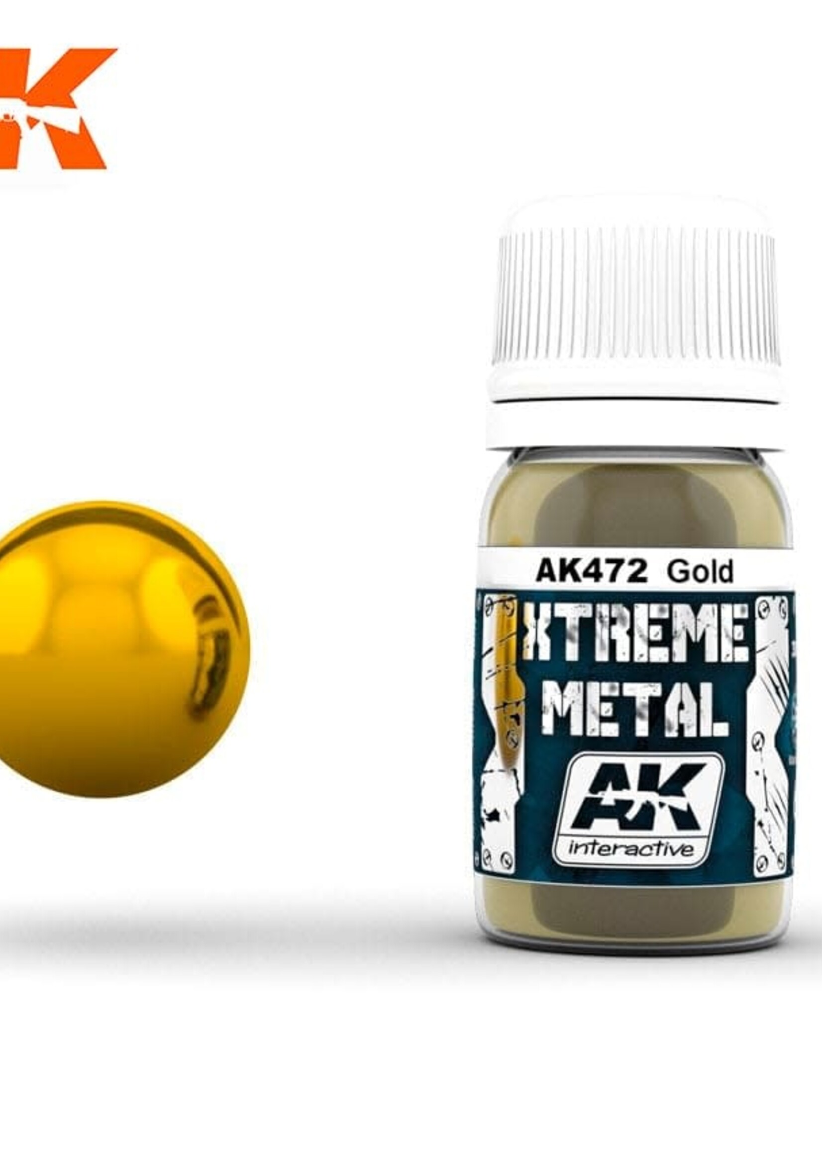 AK Interactive (AKI) 472 Xtreme Metal Gold Metallic Paint 30ml Bottle