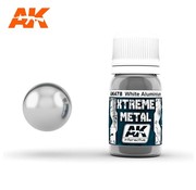 AK_Interactive 478 Xtreme Metal White Aluminum Metallic Paint 30ml Bottle