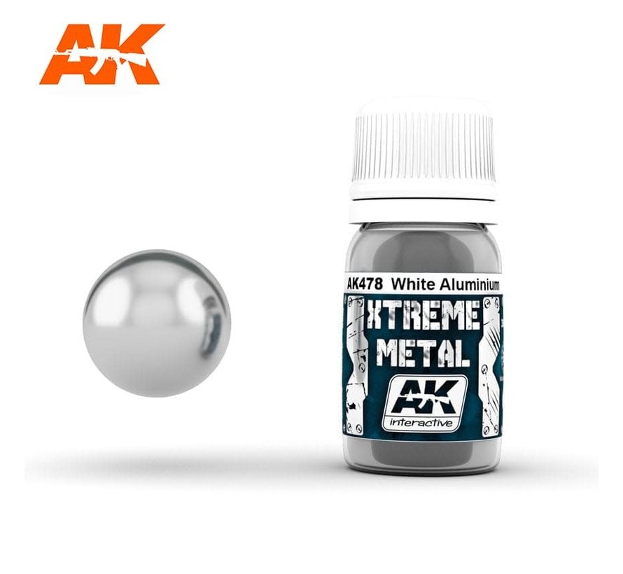 478 Xtreme Metal White Aluminum Metallic Paint 30ml Bottle