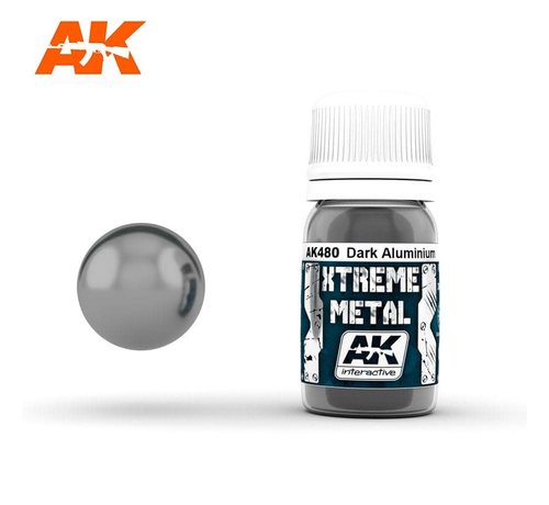 AK_Interactive 480 Xtreme Metal Dark Aluminum Metallic Paint 30ml Bottle