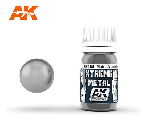 AK_Interactive 488 Xtreme Metal Matte Aluminum Metallic Paint 30ml Bottle