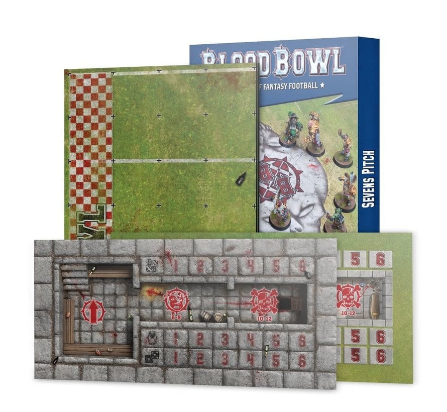 202-17 Sevens Pitch: Double-sided Pitch and Dugouts for Blood Bowl Sevens