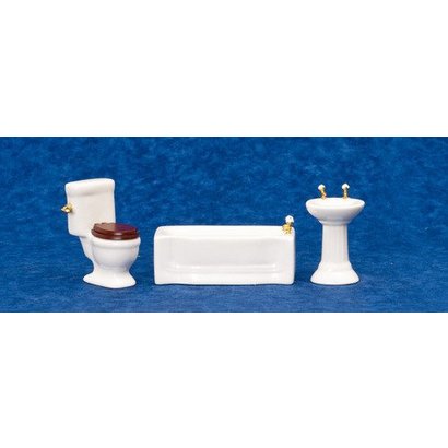 AZT - Aztec Imports 3-PC BATHROOM SET/WHITE