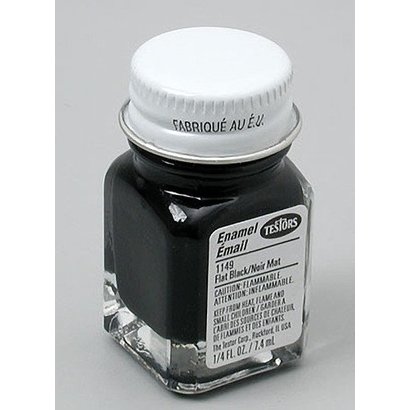 TES - Testors 1149TT Flat Black .25 oz