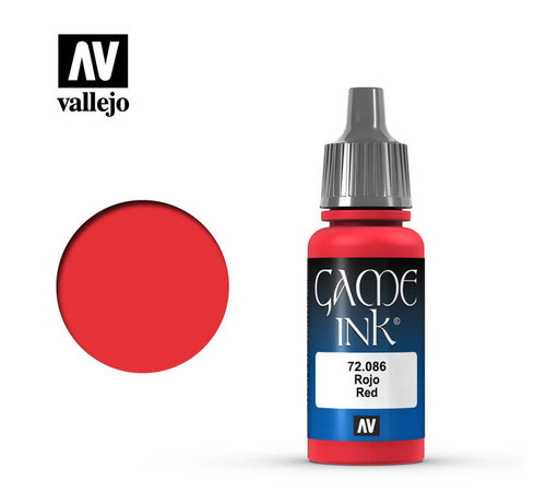 Vallejo Paints (VLJ) VLJ72086 - INK RED                         Game Color  17ML