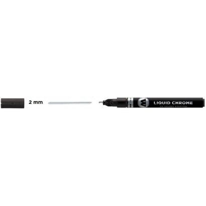 MOL- MOLOTOW MARKERS 2mm Liquid Chrome Mirror Effect Marker (Cd)