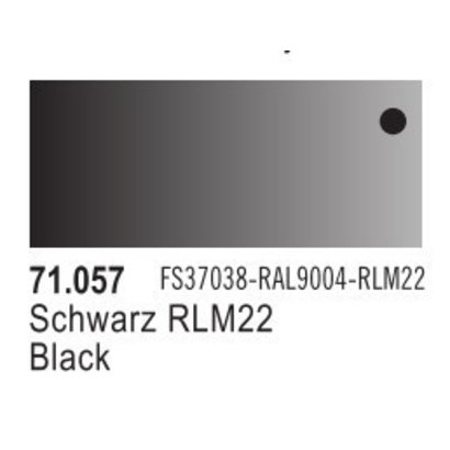 VLJ-VALLEJO ACRYLIC PAINTS 71057 Flat BLACK FS37038 17ML - Model Air