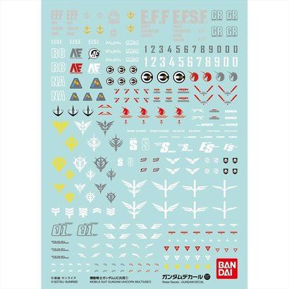 BANDAI MODEL KITS 219606 Decal Sets No.107 Mobile Suit Gundam Uc 1