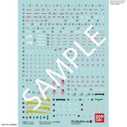 BANDAI MODEL KITS 221292 GUNDAM DECAL No.112 RG 1/144 UNICORN GUNDAM "Gundam Unicorn" Bandai Decals