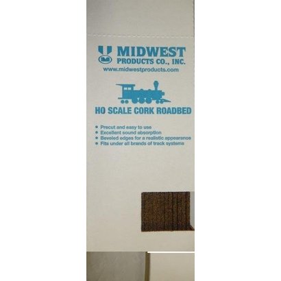 MID- Midwest 472- 3013 HO Cork Roadbed 3' (25) BOX