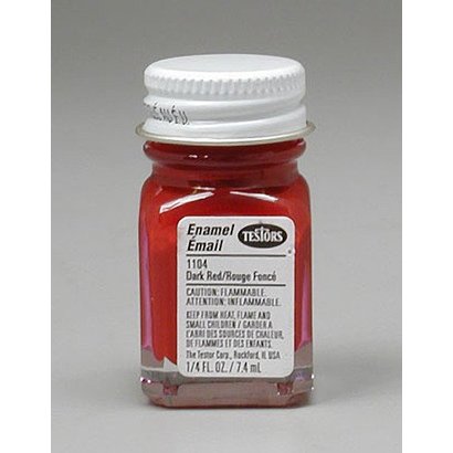 TES - Testors 1104 Enamel 1/4oz Dark Red *