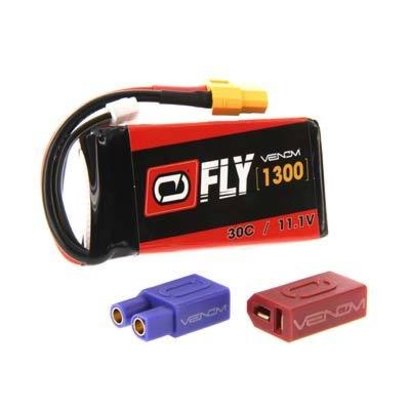 VNR - Venom 25028 LiPo 3S 11.1V 1300mAh 30C Universal Plug 2.0 Fly Battery