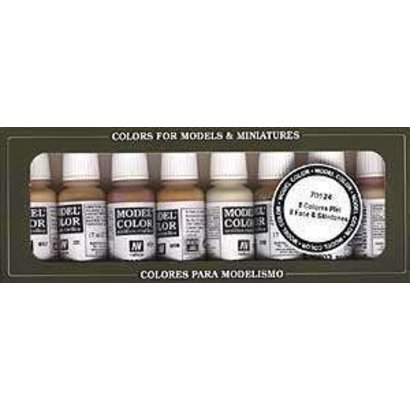 VLJ-VALLEJO ACRYLIC PAINTS 70124 - FACE-SKIN COLORS PAINT SET 17ML