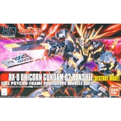 BANDAI MODEL KITS 173901 #134 Unicorn Gundam 02 Banshee Destroy Mode "Gundam UC" Bandai HGUC 1/144