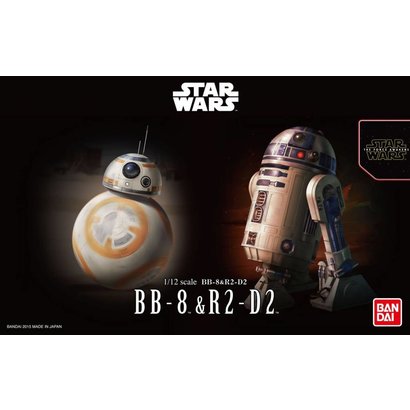 BANDAI MODEL KITS 203220 BB-8 & R2-D2 "Star Wars", Bandai Star Wars Character Line 1/12